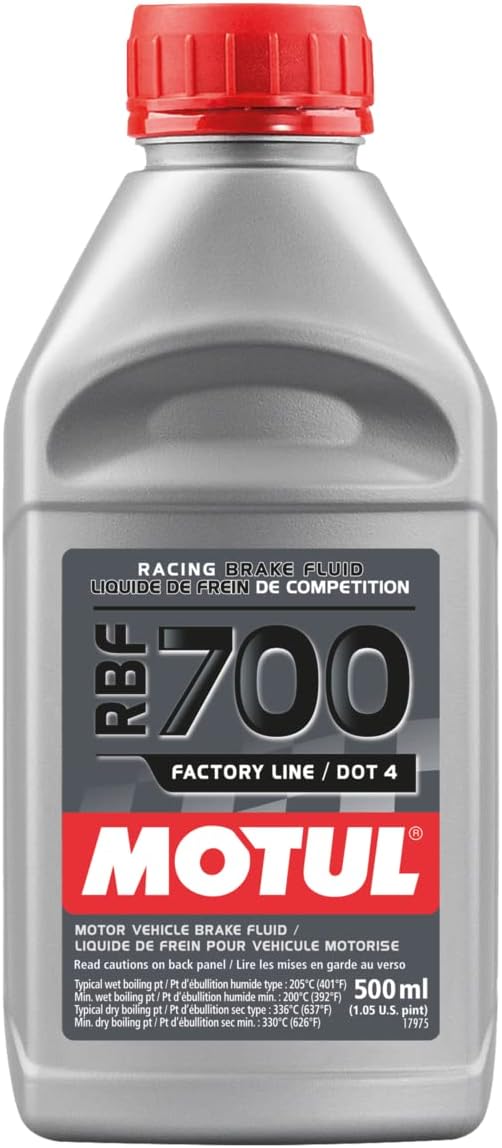 Motul 111257 RBF 700 Línea de fábrica Líquido de carreras de frenos Full Synthetic DOT 4 Temperatura extrema de alto rendimiento