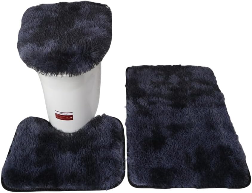 XZJMY Juego de 3 alfombras de baño, tapetes de baño, tapetes antideslizantes y absorbentes, tapete de suelo, alfombra de contorno en forma de U y