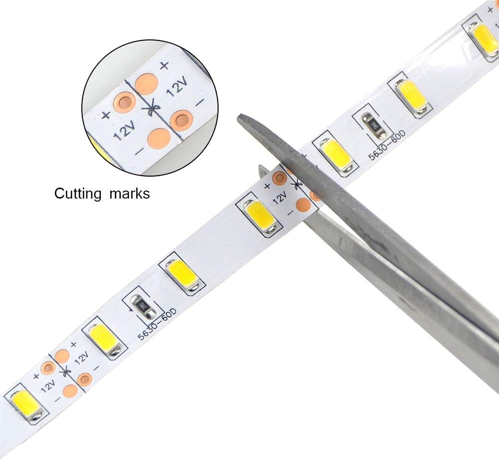 Tira de luces LED, tira de luces LED 5M DC 12V SMD 5630, tiras de luz LED de color azul, luces de cinta LED para debajo del gabinete, cocina,