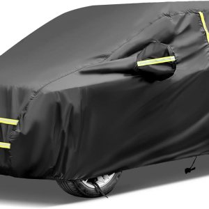 NEVERLAND Funda impermeable para automóvil SUV para todo tipo de clima con diseño de cremallera, protección UV, resistente al viento, a prueba de NEVERLAND Funda impermeable para automóvil SUV para todo tipo de clima con diseño de cremallera, protección UV, resistente al viento, a prueba de