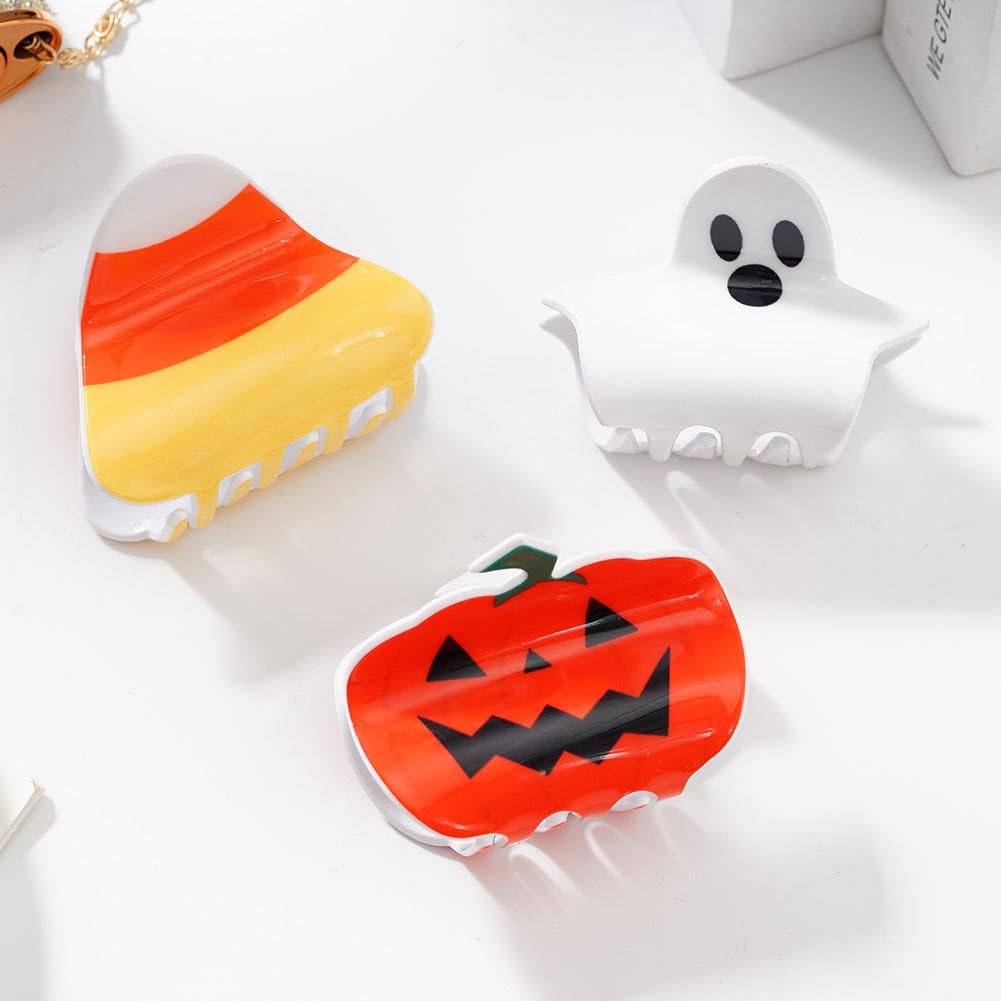 Pinzas para el cabello de Halloween, pinzas para el cabello de calabaza, fantasma, caramelo, maíz, accesorios para el cabello de Halloween para
