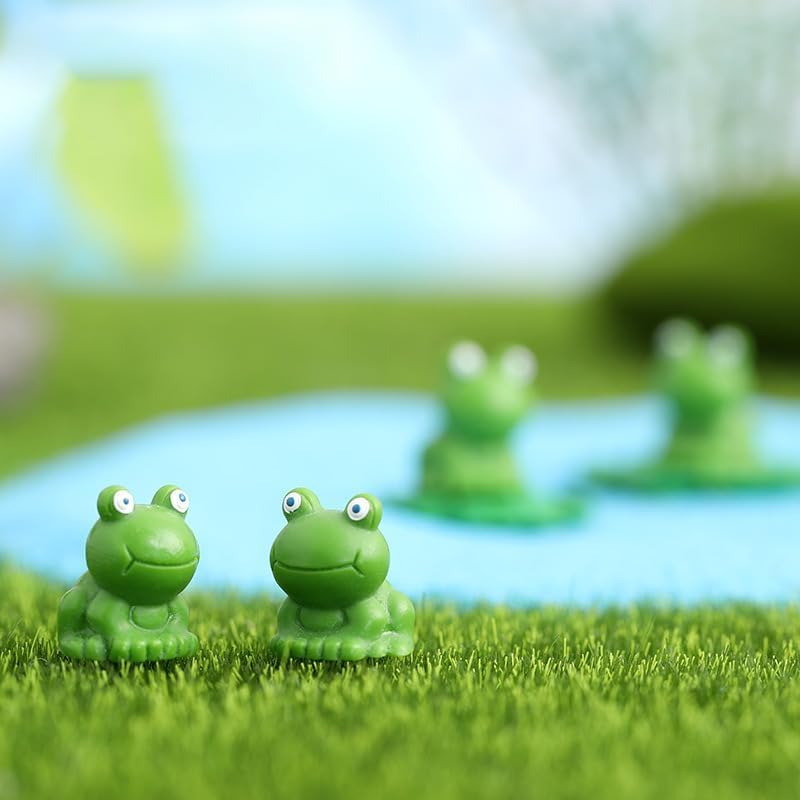 Paquete de 200 ranas pequeñas, ranas pequeñas, ranas de resina, mini ranas de resina a granel, mini ranas de resina en miniatura, rana verde (verde,