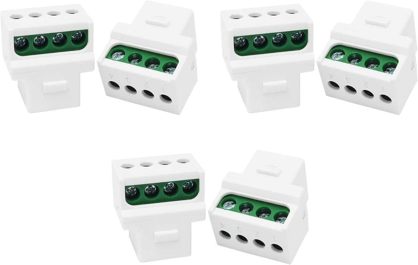 6PCS RJ11 Tornillo Jack CAT3 Teléfono Keystone Jack Teléfono Cuatro Núcleos Módulo, Blanco