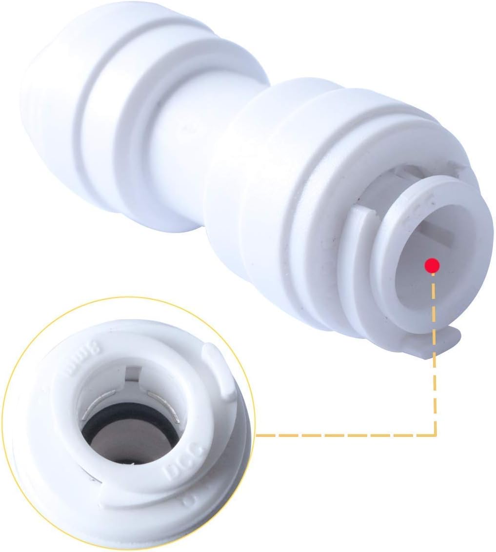 WR02X11330 Unidad de conector compatible con refrigerador GE, 516′ x 516′ pieza de repuesto para conector de tubo de línea de agua, paquete de 2