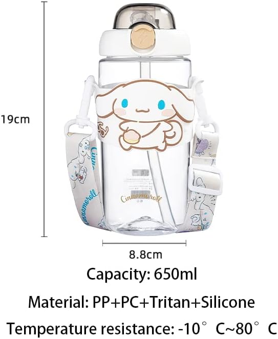 Vozuko Botella de agua de anime para mujeres y niñas, bonita taza de agua aislada, taza deportiva, escuela, al aire libre, viajes, regalo de