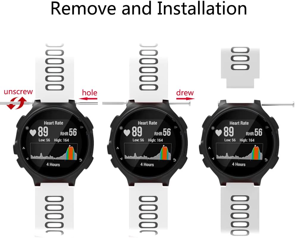 ISABAKE Correa de reloj de repuesto para Garmin Forerunner 735XTApproach S20 S5 S6 Correa de silicona suave con hebilla de metal compatible con