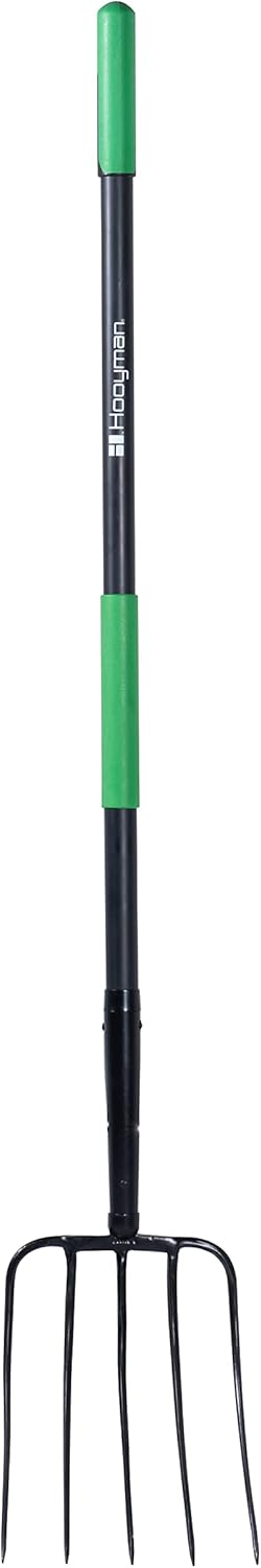 Hooyman Horquilla de paso de 4 dientes, horquilla de paso de 5 dientes y horquilla de ensilaje con construcción resistente, asas ergonómicas