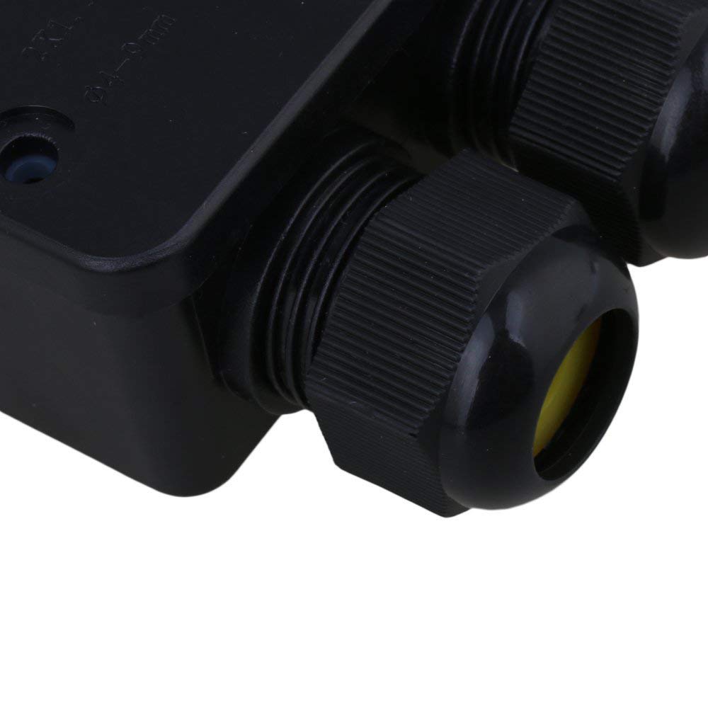 Conector de cable eléctrico impermeable IP68 de 3 vías para exteriores, caja de cables de alimentación externa adecuada para carteleras al aire