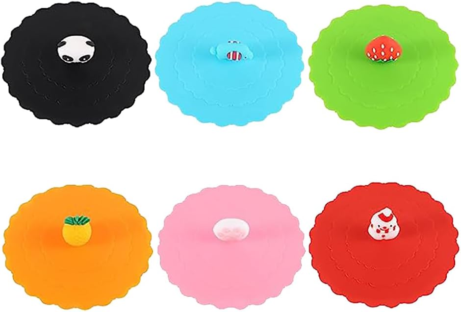 6 fundas de silicona para tazas de café, bonitas tapas de silicona para tazas de vidrio, tapas de bebidas, tapa de taza de té para bebidas frías y
