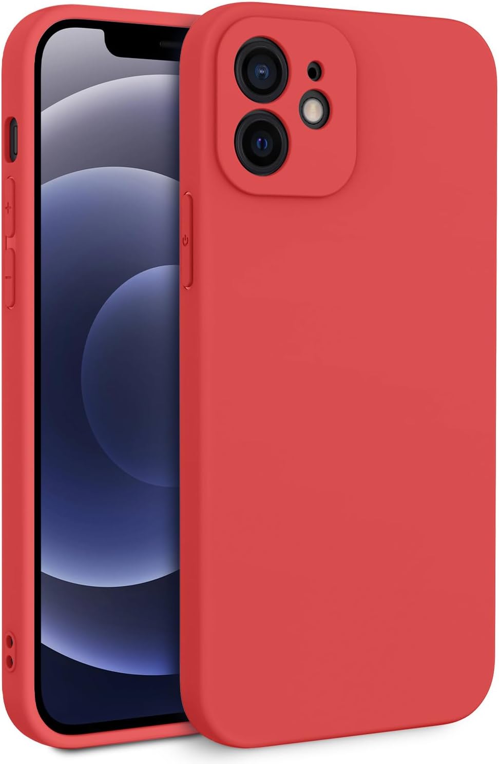 EasyAcc Funda delgada para iPhone 12, funda delgada de poliuretano termoplástico negro mate, perfil de acabado suave, cubierta protectora compatible