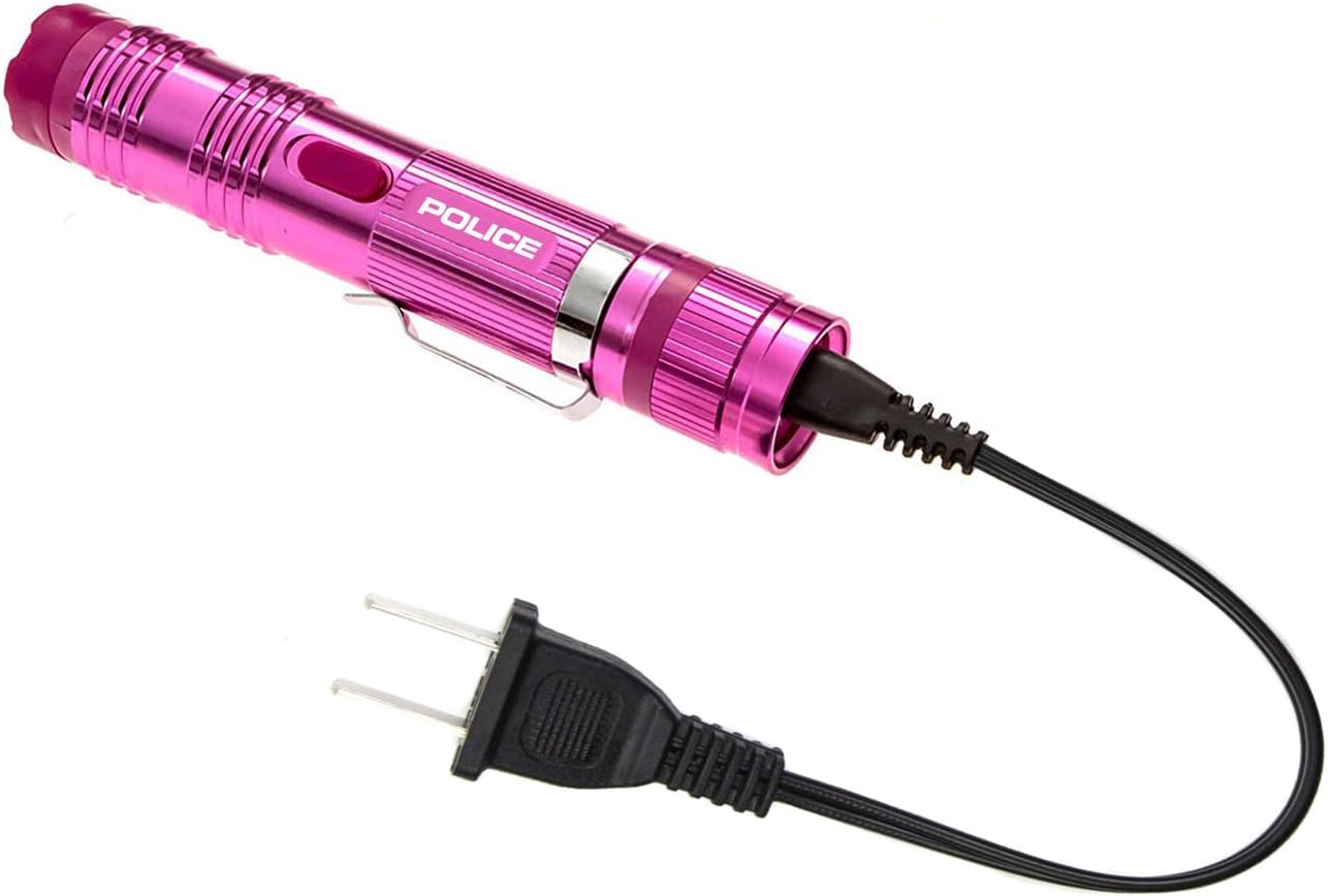 Police Stun Gun Burn Pepper Spray Combo para defensa personal – M12 Rosa