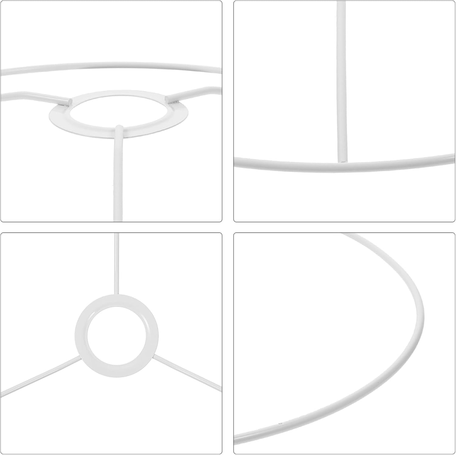Uonlytech Lámpara de anillo de metal para bricolaje, pantalla de alambre, marco de soporte, anillo de luz de hierro, cubierta redonda, soporte de