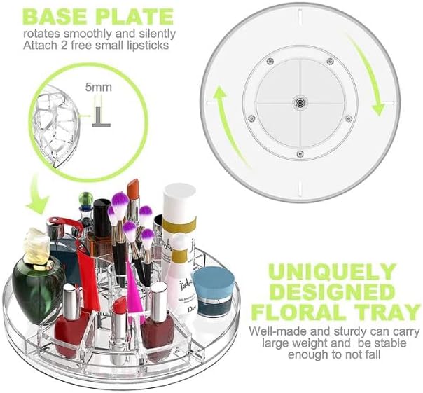 ZHIAI Organizador de maquillaje giratorio de 360, organizador de cosméticos de gran capacidad para soporte de perfume, organizador de encimera,