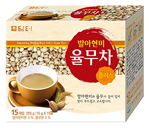 Damtuh Té de Adlay de arroz integral de brote coreano 0.53 oz x 15 palitos