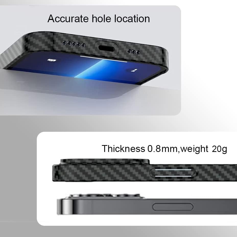 LAFRAU Funda de teléfono con textura de fibra de carbono para iPhone 14 Pro Max de 6.7 pulgadas, delgada 0.031 in cubierta protectora dura a prueba