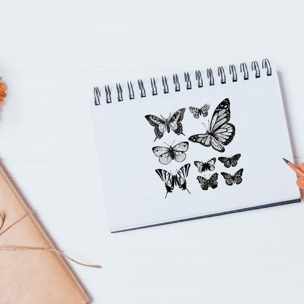 Sellos transparentes de mariposa para hacer tarjetas, sellos de goma transparente de animales, sellos de mariposas para decoración de tarjetas
