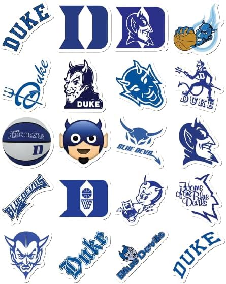 Paquete de 20 calcomanías de Duke, calcomanías azules de diablos, vinilo impermeable, estético, SUV, camión, colorido, portátil, bicicleta,