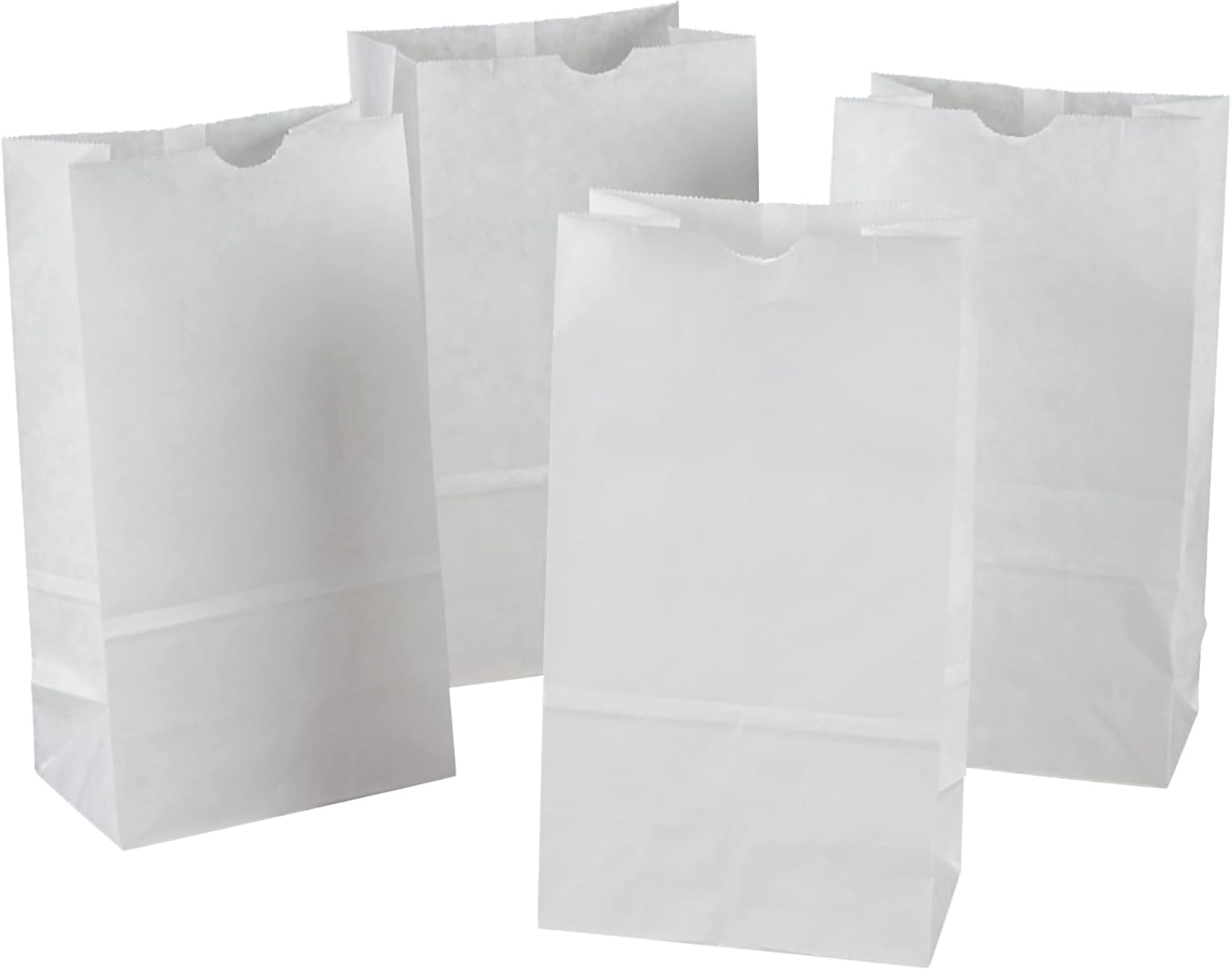 Bolsas de papel kraft arcoíris, 6 x 11 pulgadas, blancas, 50 bolsas (paquete de 2)