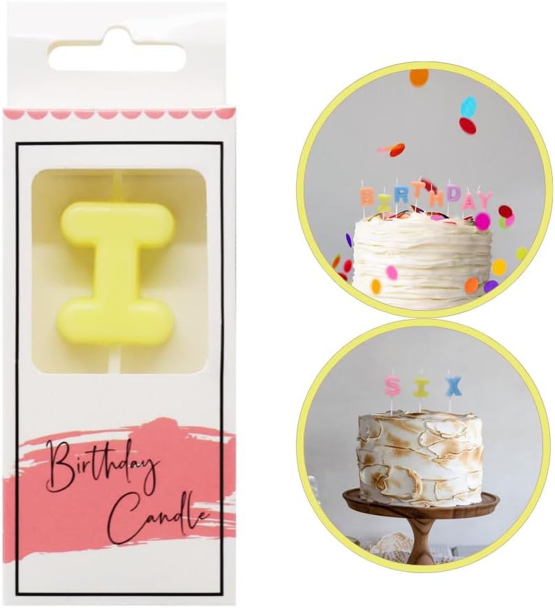 Letras de velas de cumpleaños, velas de cumpleaños, velas de letra I, velas del alfabeto, decoración de letras, personaliza tu pastel con tu nombre,