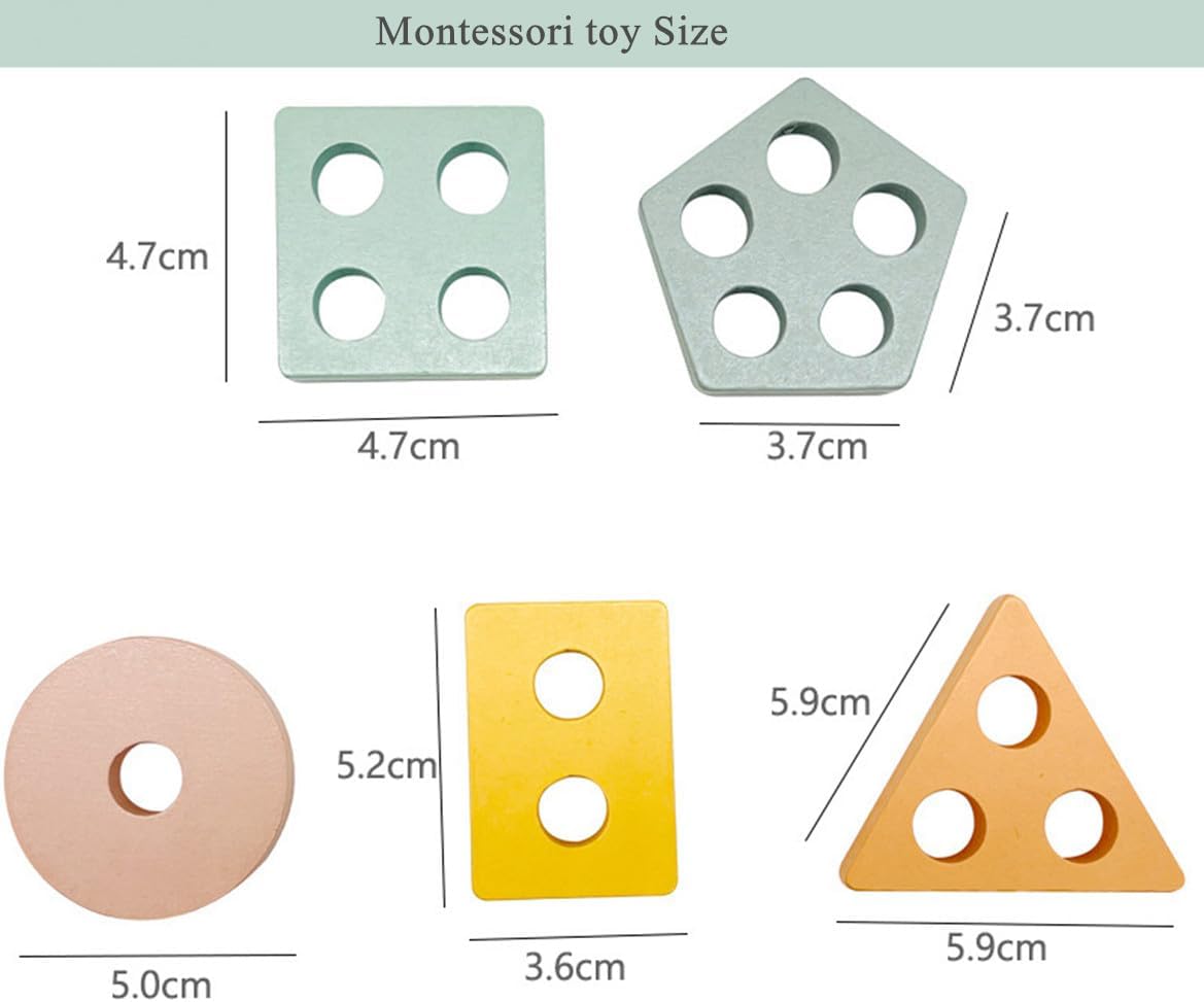 Montessori Juguetes para niños de 1 a 3 años  Juguetes de clasificación y apilamiento de madera para bebés niños y niñas  Clasificador de formas de