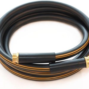 Atlantic Manguera de jardín resistente de 58 pulgadas x 12 pies, color negro, manguera líder de conexión corta con conectores de latón macizo (12 Atlantic Manguera de jardín resistente de 58 pulgadas x 12 pies, color negro, manguera líder de conexión corta con conectores de latón macizo (12