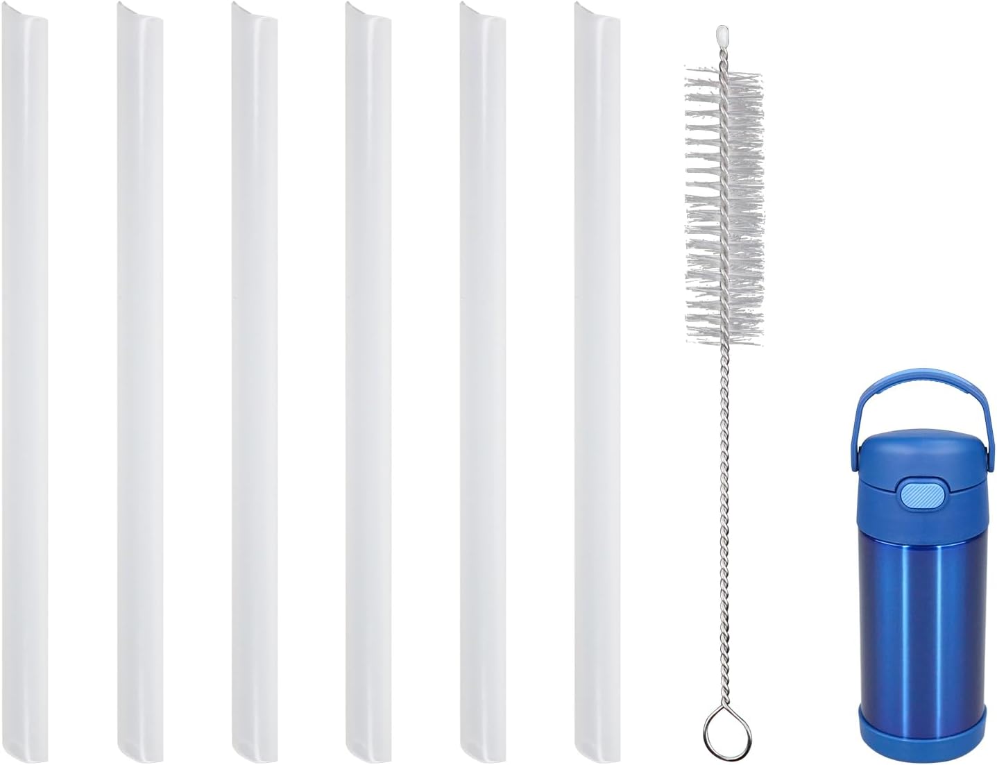 Pajitas de repuesto compatibles con Thermos Funtainer botella de agua de 12 onzas, sin BPA (paquete de 6)