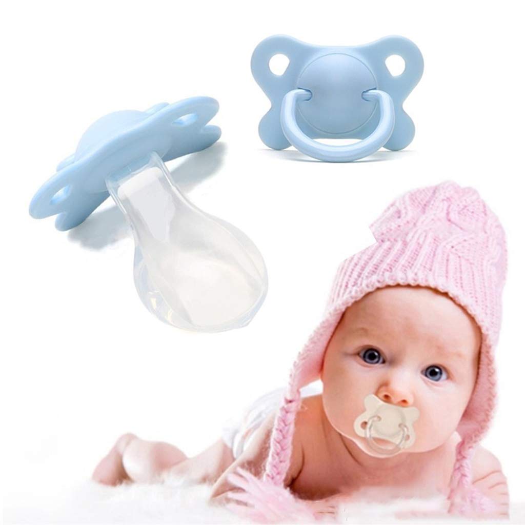 MEIYIN Chupete para adultos con orificio ancho en forma de mariposa de silicona para adultos suministros (blanco)
