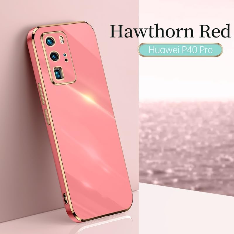Paquete de 2 fundas de teléfono para Huawei P40 Pro, funda galvanizada de silicona TPU para Huawei P40 Pro para hombres y mujeres, a prueba de