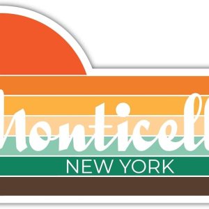 Monticello New York – Imán para nevera (4 x 2.25 pulgadas), diseño estético retro vintage de los años 70 Monticello New York – Imán para nevera (4 x 2.25 pulgadas), diseño estético retro vintage de los años 70