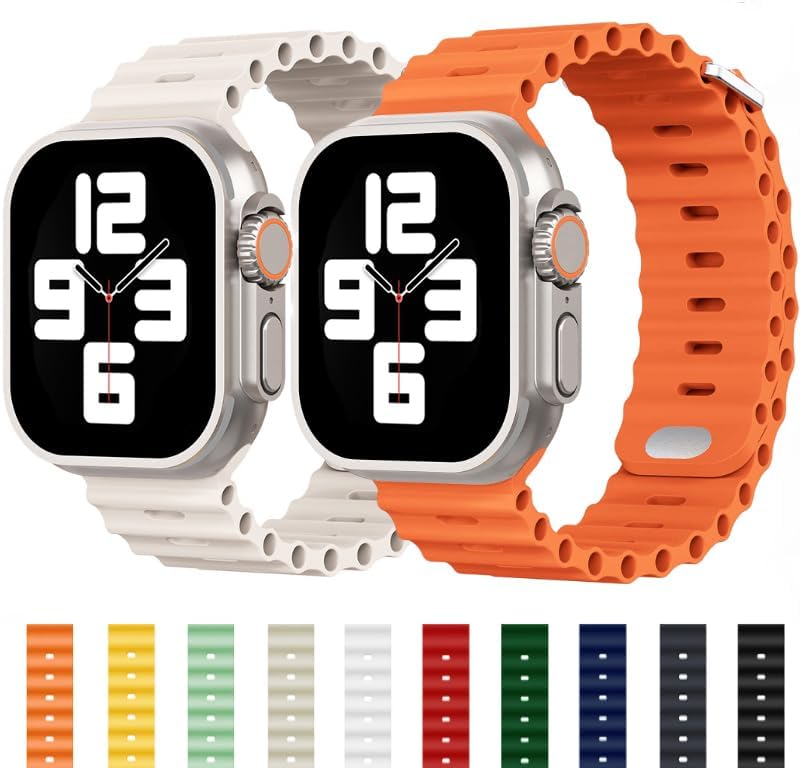 Correas deportivas de silicona compatibles con Apple Watch Band Ultra SE Series 87654321 iWatch de 1.929 in, 1.772 in, 144.4 ft, 1.654 in, 1.614 in,