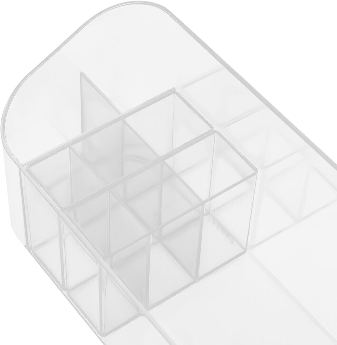 Organizador de maquillaje transparente, caja organizadora de maquillaje, contenedores de almacenamiento de cosméticos, organizador de encimera para