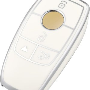 OFFCURVE Funda especial para llavero Mercedes Benz para Mercedes Benz E S A C G Class Smart Key Fob Holder Protector Accesorios de coche, Blanco OFFCURVE Funda especial para llavero Mercedes Benz para Mercedes Benz E S A C G Class Smart Key Fob Holder Protector Accesorios de coche, Blanco