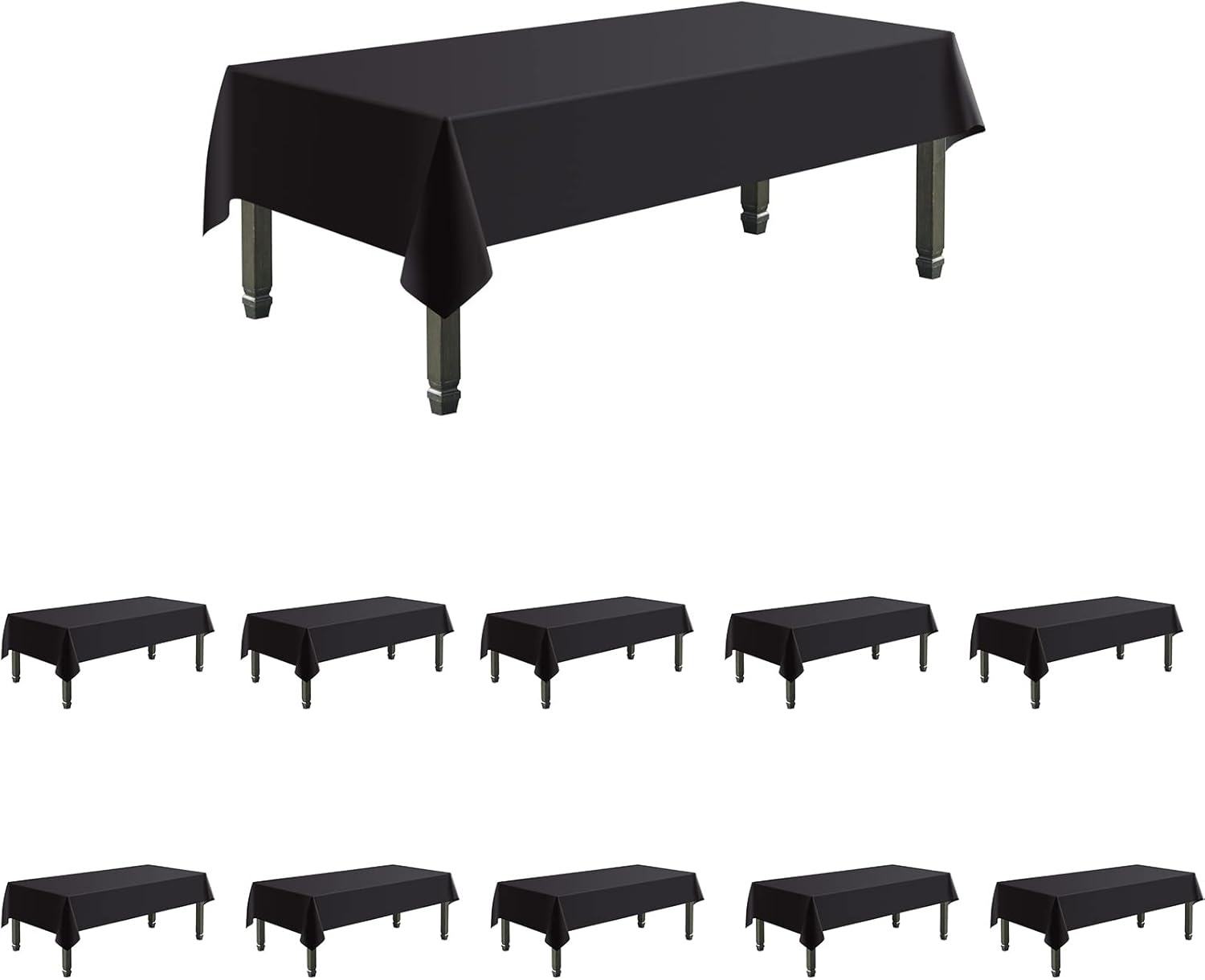 Paquete de 10 manteles rectangulares de poliéster de alta calidad de 60 x 102 pulgadas para cumpleaños, bodas, fiestas, eventos, banquetes, bufés