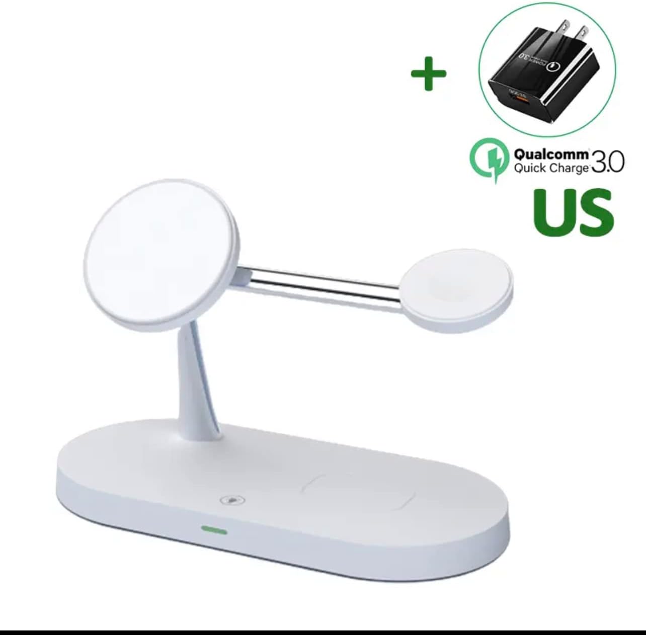 Mrkytplace Estación de carga, 5 en 1 más rápido, soporte de cargador inalámbrico Mag-Safe para iPhone 14, 13, 12 ProMaxMiniPlus, Apple Watch