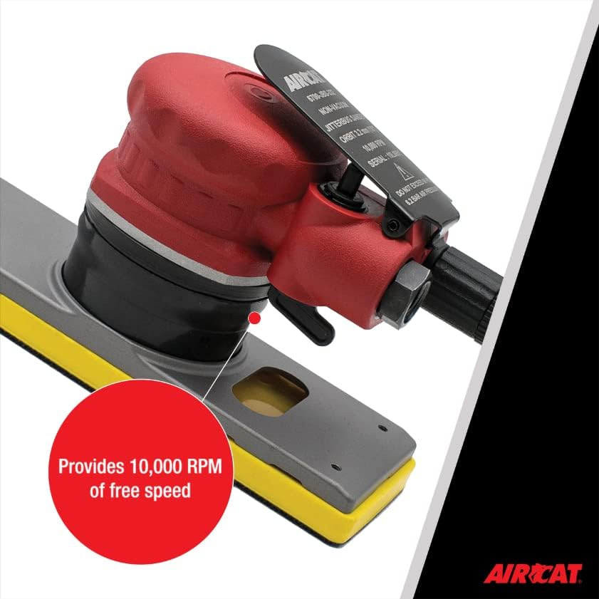 AIRCAT Herramientas neumáticas 6700-JBS-332 Lijadora Jitterbug, órbita de 332 pulgadas, 10,000 RPM