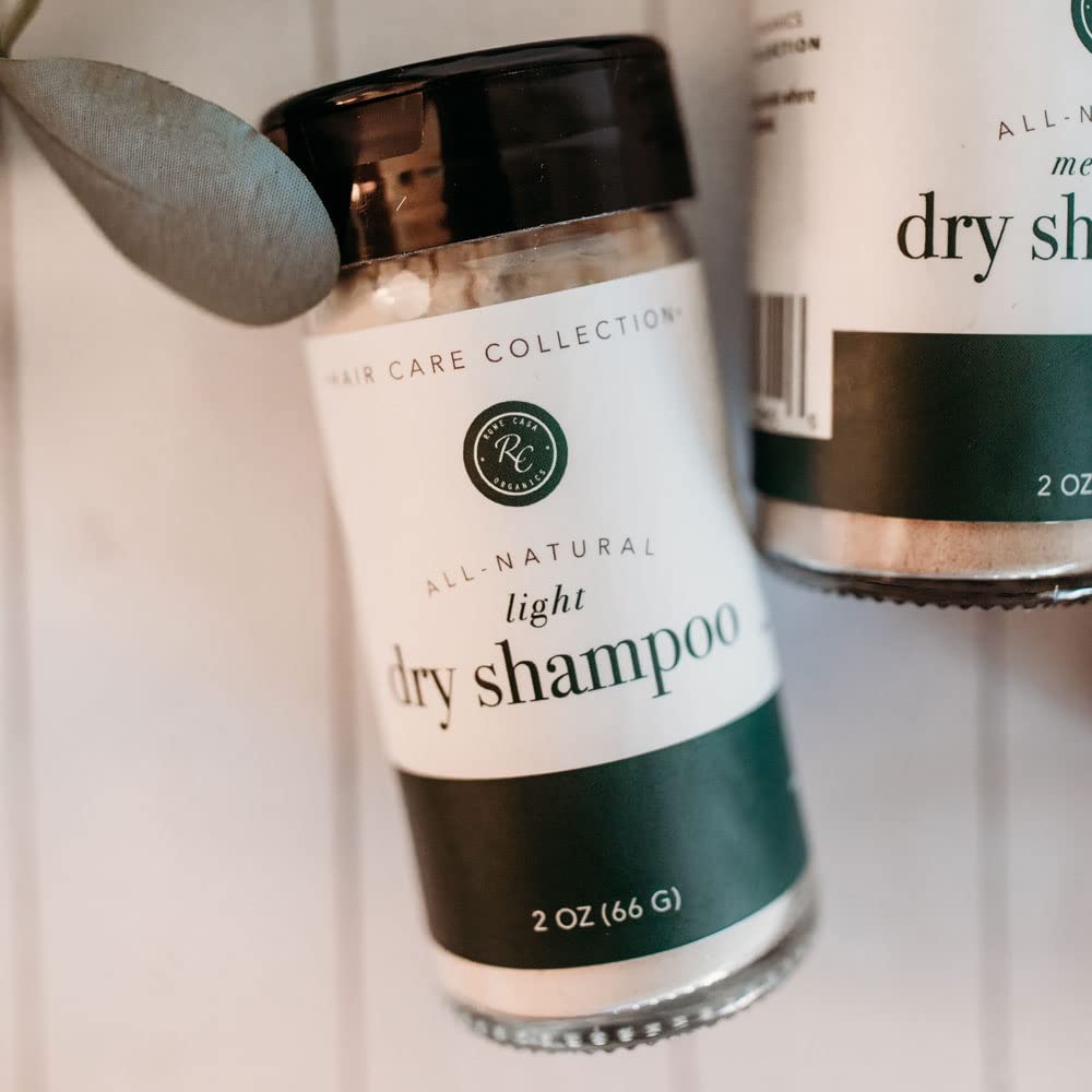 Rowe Casa Organics Champú seco para cabello claro, champú en polvo totalmente natural para cuero cabelludo y cabello grasos, 2 onzas