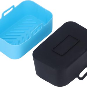 2 cestas de silicona para freidora de aire para Ninja DZ201 Foodi de 8 cuartos de galón, tazón de silicona para freidora de aire, reemplazo de papel 2 cestas de silicona para freidora de aire para Ninja DZ201 Foodi de 8 cuartos de galón, tazón de silicona para freidora de aire, reemplazo de papel