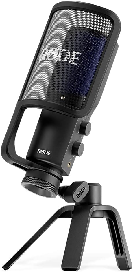 RØDE NT-USB+ Micrófono condensador USB de grado profesional para grabar audio de calidad de estudio directamente en una computadora o dispositivo