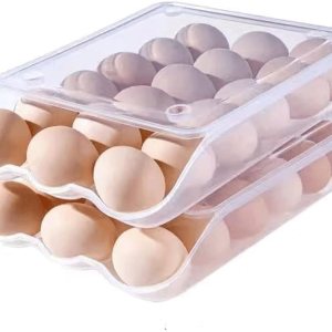 Contenedor de almacenamiento de huevos, apilable, rodante y organizador para tu refrigerador, mantiene tus huevos frescos y accesibles, con Contenedor de almacenamiento de huevos, apilable, rodante y organizador para tu refrigerador, mantiene tus huevos frescos y accesibles, con