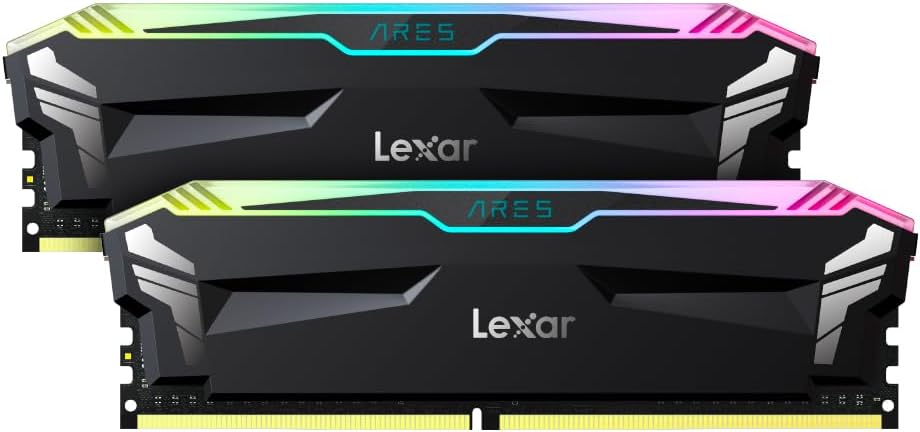 Lexar Memoria de escritorio ARES RGB DDR4 RAM 3600MTs CL18 de 32 GB (2 x 16 GB) compatible con Intel XMP 2.0 y AMD Ryzen, negro (LD4BU016G-R3600GDLA)