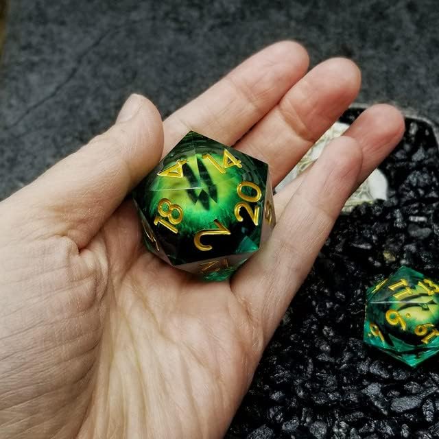 Sage’s Portal Dados de ojos de núcleo líquido de 1.299 in D20 con núcleo de vidrio para DND Dungeons and Dragons Pathfinder RPG TTRPG (Eye of The