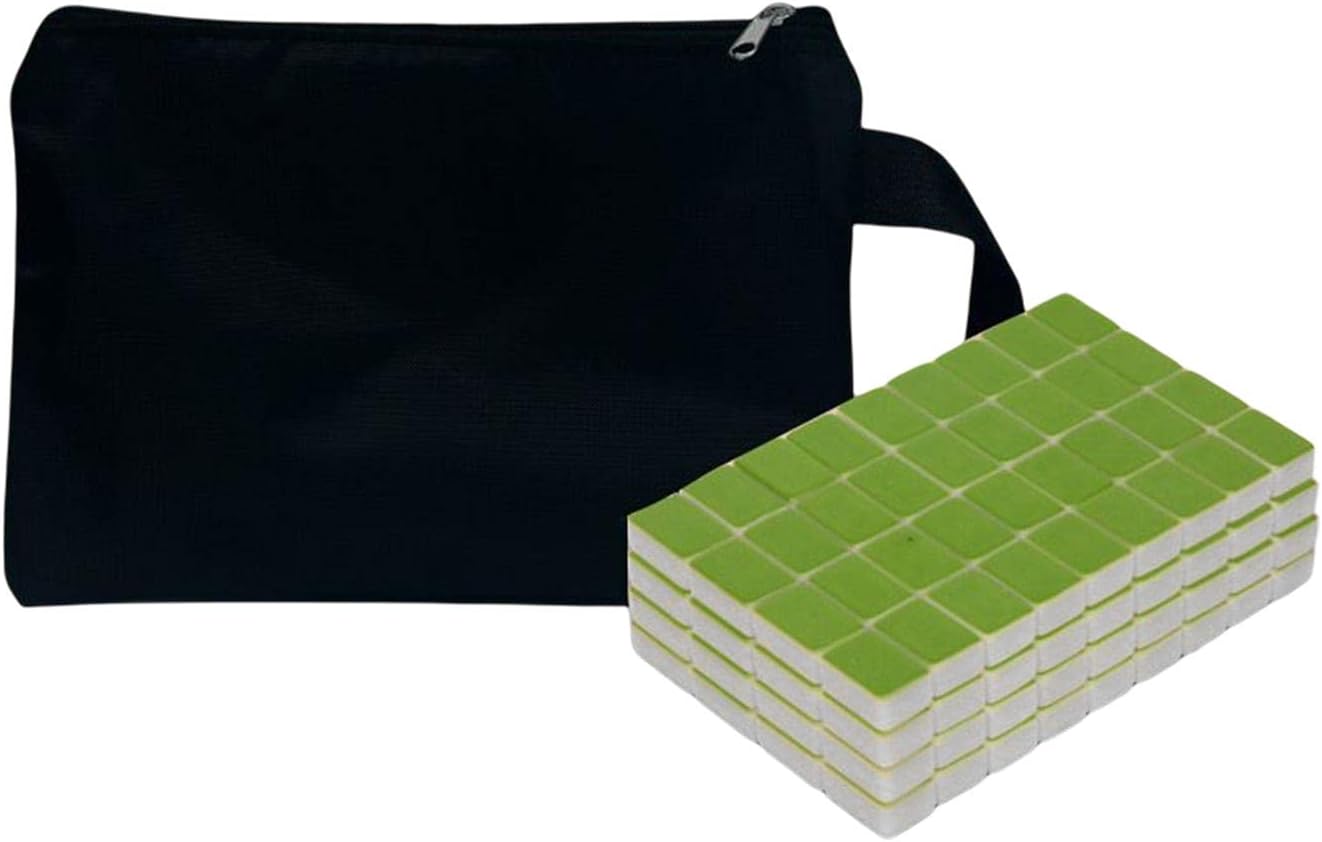 MYCENSE Mahjong de 144 azulejos, mini juego de mahjong, juego de mahjong chino profesional, mini mahjong de viaje para viajes, verde