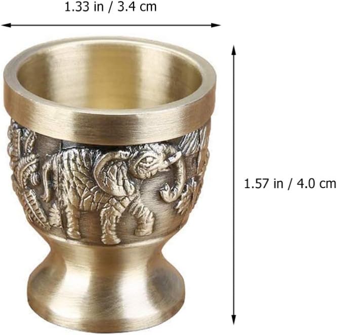 VICASKY Vaso de cristal de cáliz de bronce para whisky antiguo, copa de dram de whisky antiguo, mini taza de copa de vino, copa de cáliz de cáliz de