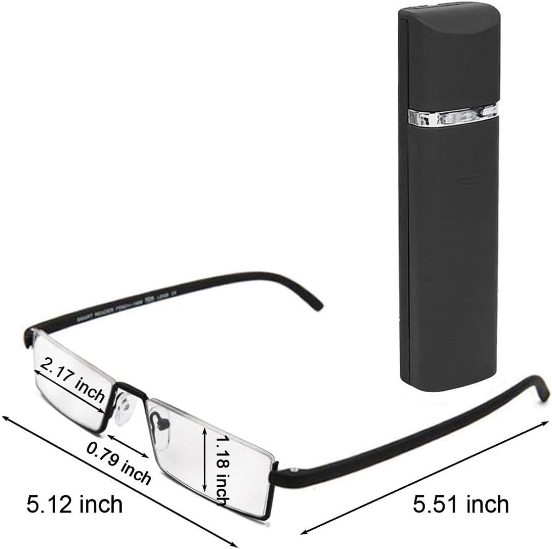 Lentes de lectura de medio marco, lectores de computadora de medio borde con estuche para gafas para hombres (2 piezas en bolsa) 1.75