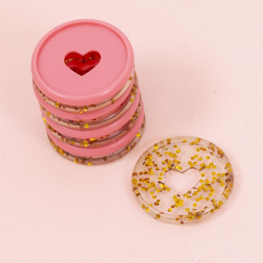 Craftelier – Anillos de disco de plástico M con corazón para encuadernar planificadores o álbumes  Ideal para álbumes de recortes y manualidades