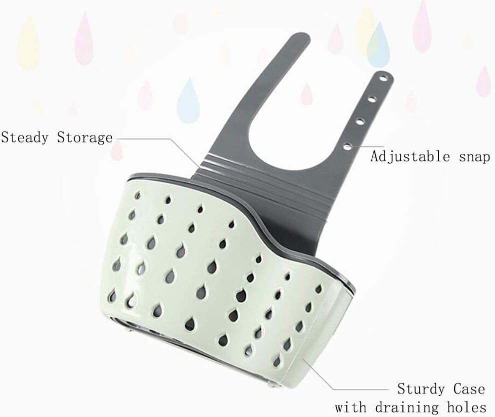 Magik Paquete de 2 organizadores de cocina para fregadero, cesta de limpieza, esponja de limpieza, soporte para jabón (beige, 2)
