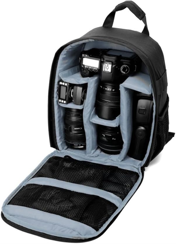 Mochila impermeable para cámara SLRDSLR, bolsa de hombro, estuche de viaje para lente digital Canon Nikon Sony (gris)