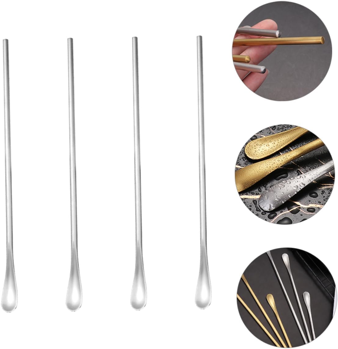 Cuchara de hielo Cuchara para mezclar café, bebida, jugo de fruta, bebidas, cuchara, mezclador de jugo, cuchara de té helado, cuchara de acero