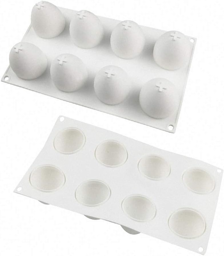 Molde para pastel de mousse de silicona de medio huevo en 3D, molde de Pascua para magdalenas, postres, bandeja para hornear, chocolate, helado,