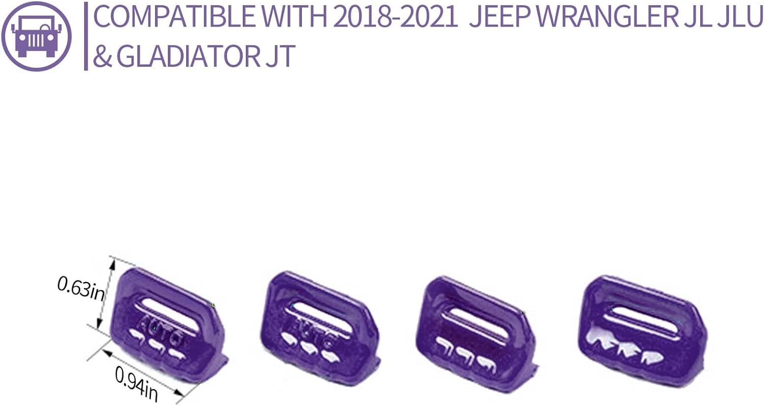 SQQP Cubierta del botón del interruptor de ventana, accesorios interiores para Jeep Wrangler JL JLU y Gladiator JT 2018-2021 (morado)